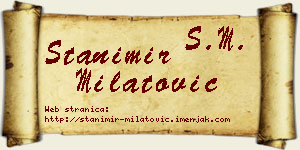 Stanimir Milatović vizit kartica